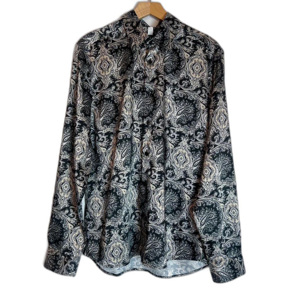 NWT Reiss Cousin Paisley Shirt Men's Long Sleeve Button Down Shirt Size M